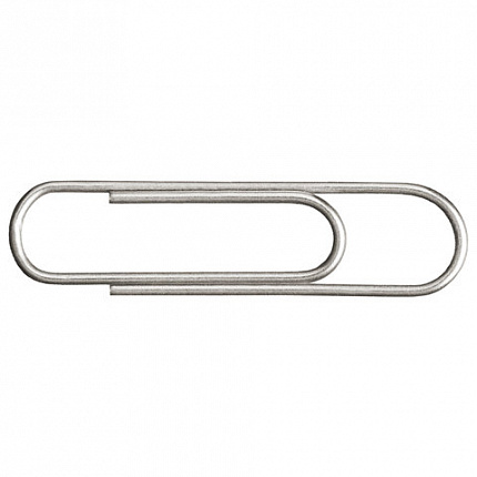 Скрепки ОФИСМАГ, 33 мм, никелированные, 100 шт., в картонной коробке, 225153