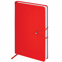 Ежедневник недатированный А5 138х213 мм, BRAUBERG "Braided", под кожу, гвоздик 160 л., красный, 116597