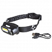 Фонарь налобный аккумуляторный КОСМОС, 3 Вт, LED + 3 Вт, СОВ, Li-ion, заряд от USB, KocH3WDLith