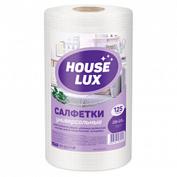 Салфетки универсальные в рулоне 125 шт., 28х20 см, вискоза (спанлейс) 45 г/м2, HOUSE LUX, 82539