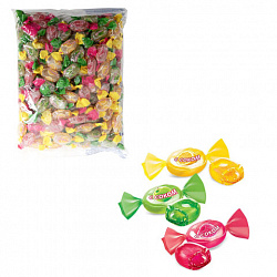 Карамель леденцовая ЯШКИНО, ассорти вкусов с соком малины, яблока, лимона, 1 кг, РВК756