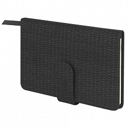 Еженедельник датированный 2026 МАЛЫЙ ФОРМАТ 95х155 мм, А6, BRAUBERG "Augustus", под кожу, черный, 117186