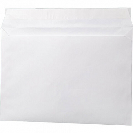 Конверты С4 (229х324 мм), отрывная лента, 100 г/м2, КОМПЛЕКТ 500 шт., внутренняя запечатка, С4НКРс(серая)