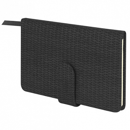 Еженедельник датированный 2026 МАЛЫЙ ФОРМАТ 95х155 мм, А6, BRAUBERG "Augustus", под кожу, черный, 117186