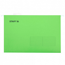 Подвесные папки A4/Foolscap (404х240 мм) до 80 л., КОМПЛЕКТ 10 шт., зеленые, картон, STAFF, 270934