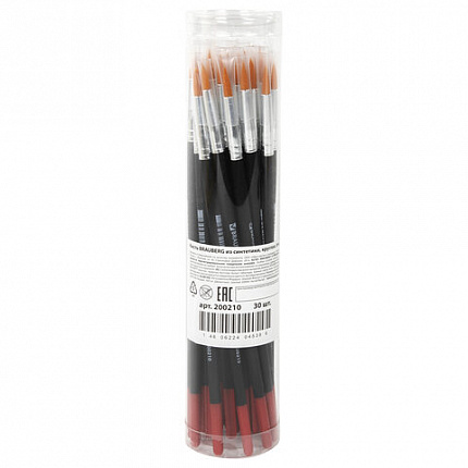 Кисть BRAUBERG, синтетика, круглая, № 4, 200210