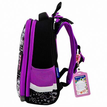 Ранец BRAUBERG PREMIUM, 2 отделения, с брелком, "Anime movie", 38х29х16 см, 272018