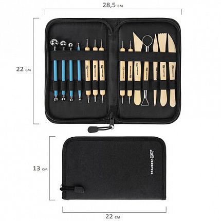 Набор инструментов для лепки и моделирования, 14 шт. в пенале, BRAUBERG ART CLASSIC, 271156