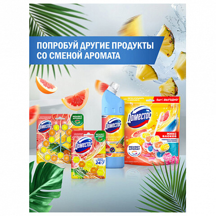 Блок туалетный подвесной твердый 50 г, ДОМЕСТОС "Сила тропиков"