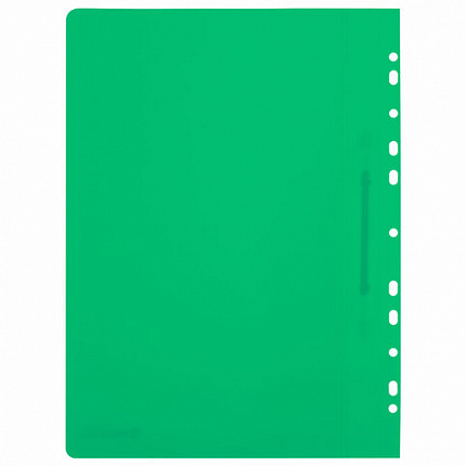 Скоросшиватель пластиковый с перфорацией BRAUBERG EXTRA, А4, 140/180 мкм, зеленый, 272896