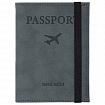 Обложка для паспорта с карманами и резинкой, мягкая экокожа, "PASSPORT", серая, BRAUBERG, 238203