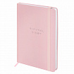 Ежедневник недатированный с резинкой А5 145х203 мм, BRAUBERG, твердый, 160 л., "Minimal", розовый, 116301