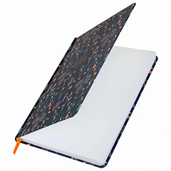 Блокнот с резинкой в клетку 96 л., А5 145х203 мм, твердая обложка, BRAUBERG, "Flowers", 116317