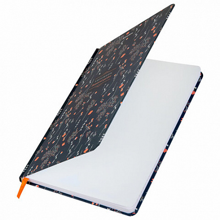 Блокнот с резинкой в клетку 96 л., А5 145х203 мм, твердая обложка, BRAUBERG, "Flowers", 116317