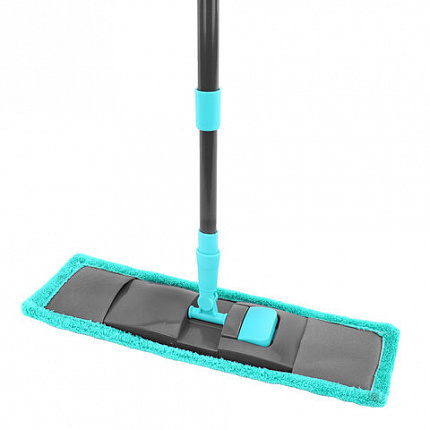 Швабра КОМПЛЕКТ флаундер 40 см + МОП микрофибра (ТИП К) + черенок 70-120 см, ЛЮБАША БЮДЖЕТ, 700052
