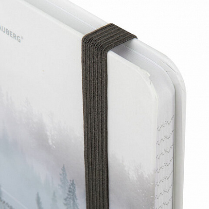 Блокнот с резинкой в клетку 96 л., А5 145х203 мм, твердая обложка, BRAUBERG, "Туман", 116315