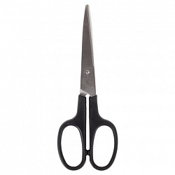 Ножницы BRAUBERG "Standard" 160 мм, черные, классической формы, 2-х сторонняя заточка, 237095