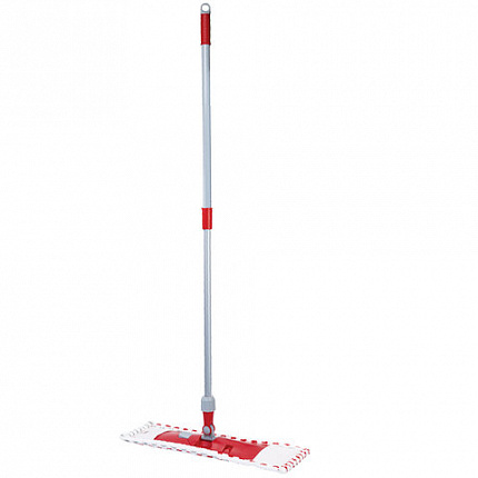 Швабра КОМПЛЕКТ черенок 75-130 см + флаундер 50 см + МОП микрофибра/абразив (ТИП К), PERKLIN (ПЕРКЛИН), 700982