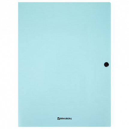 Папка на кнопке пластиковая BRAUBERG "PASTEL", А4, 3 клапана, 600 мкм, цвета ассорти, 272886