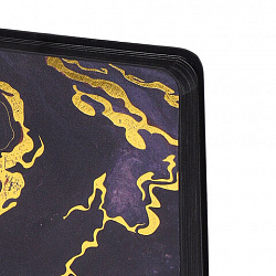 Ежедневник датированный 2026 А5 138x213 мм, BRAUBERG "Vista", под кожу, гибкий, "Black marble", 117445