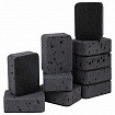 Губки для посуды 9,5х7х3,5 см, КОМПЛЕКТ 10 шт., BIG BLACK, КРУПНОПОРИСТЫЙ поролон с абразивным слоем, LAIMA, 608650