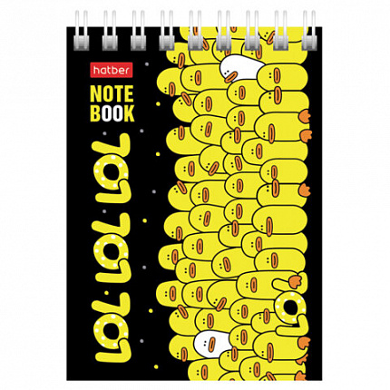 Блокнот МАЛЫЙ ФОРМАТ А7, 60 л., гребень, картон, клетка, HATBER, "Утиные истории", 081168, 60Б7В1гр