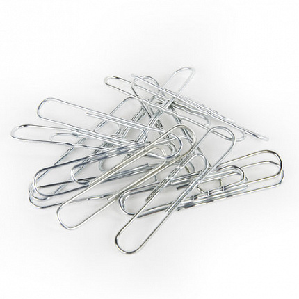 Скрепки большие 50 мм, BRAUBERG, оцинкованные, гофрированные, 50 шт., в картонной коробке, 270446