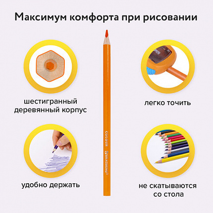 Карандаши цветные BRAUBERG PREMIUM, 36 цветов, шестигранные, грифель мягкий 3,3 мм, 181659