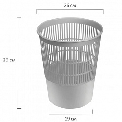Корзина для бумаг BRAUBERG сетчатая, 14 л, серая, 237004