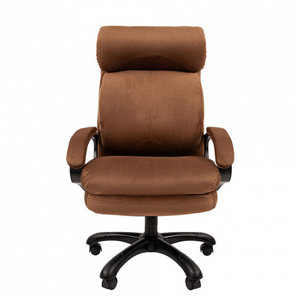 Кресло офисное Chairman СН 505, НАГРУЗКА до 150 кг, велюр, коричневое, 7127987