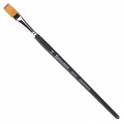 Кисть художественная профессиональная BRAUBERG ART CLASSIC, синтетика мягкая под колонок, плоская, № 10, короткая ручка, 200700