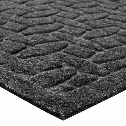 Коврик придверный 60х90 см, СЕРЫЙ, грязезащитный, 430 г/м2, фактурный рисунок АЛМАЗ, ЛЮБАША, 701055
