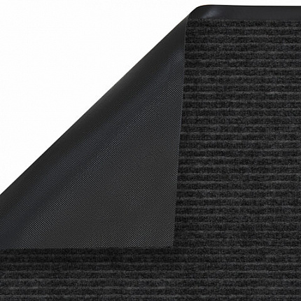 Коврик придверный 50х80 см, ЧЕРНЫЙ, влаго-грязезащитный, 450 г/м2, ребристый, PRIMILA (ПРИМИЛА) EXTRA, 701028