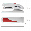 Степлер №24/6, 26/6 BRAUBERG "Extra", до 30 листов, серо-красный, 229088