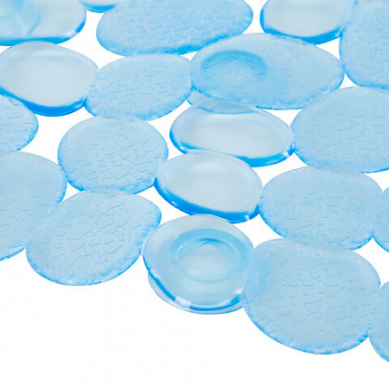 Коврик для ванны противоскользящий 64х36 см "Ручей", овальный, голубой, ПВХ, присоски, PRIMILA (ПРИМИЛА), 700390