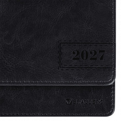 Планинг датированный 2027 305х140мм BRAUBERG Imperial, под кожу, черный, 118200