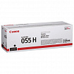 Картридж лазерный CANON (055HBK) для LBP663/664/MF742/744/746, черный, оригинальный, ресурс 7600 страниц, 3020C002