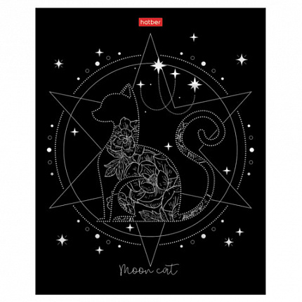 Тетрадь А5 48 л., HATBER скоба, клетка, матовая ламинация, 3D-фольга, "Кошки-мишки" (микс), 087356, 48Т5лофВ1