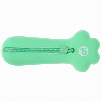 Пенал-косметичка ЮНЛАНДИЯ на молнии, силикон, "Paw Mint", мятный, 20х7 см, 270056