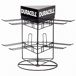 Дисплей для размещения товара настольный поворотный DURACELL, 2х2х3 крючка, 70000269