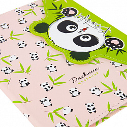 Дневник 1-11 класс 48 л., кожзам (твердая), магнитный клапан, ЮНЛАНДИЯ, "Панда", 106563