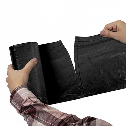 Мешки для мусора 30 л, черные, в рулоне 50 штук, сверхпрочные, ПВД 30 мкм, 50x58 см, LAIMA, 702650