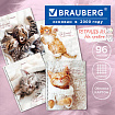 Тетрадь А5, 96 л., BRAUBERG, гребень, клетка, обложка картон, "Котики" (микс в спайке), 404425