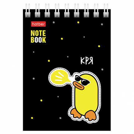 Блокнот МАЛЫЙ ФОРМАТ А7, 60 л., гребень, картон, клетка, HATBER, "Утиные истории", 081168, 60Б7В1гр