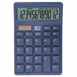 Калькулятор настольный BRAUBERG CH-12-BU (153х103 мм), 12 разрядов, двойное питание, синий, 272959