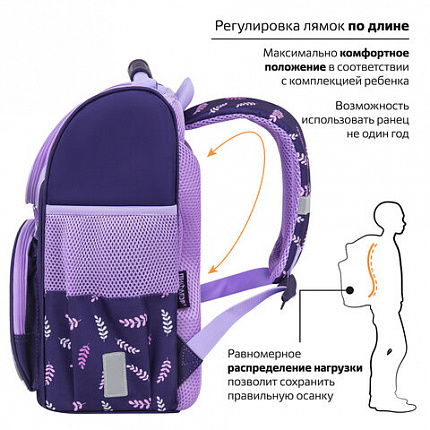 Ранец ПИФАГОР BASIC, 1 отделение, 3 кармана, эргономичная спинка, "Happy bear", 35х28х18 см, 272047