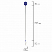 Бейдж вертикальный (90х60 мм), с держателем-рулеткой 70 см, синий, BRAUBERG, 238244