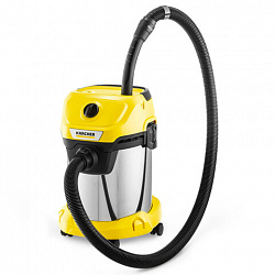 Пылесос хозяйственный KARCHER WD 3 S, мусоросборник 17 л, мощность 1000 Вт, желтый, 1.628-135.0