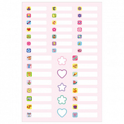 Наклейки бумажные для маркировки ПОДПИШУ ВСЕ для девочек, НАБОР 4 листа А5, 113 наклеек, HATBER