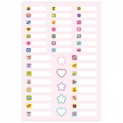 Наклейки бумажные "Подпишу всё" для девочек, НАБОР 4 листа А5, 113 наклеек, HATBER, 094174